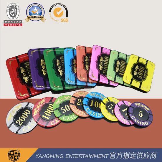 Crystal Poker Chips mit Tiger Image Gambling Casino Chips (YM